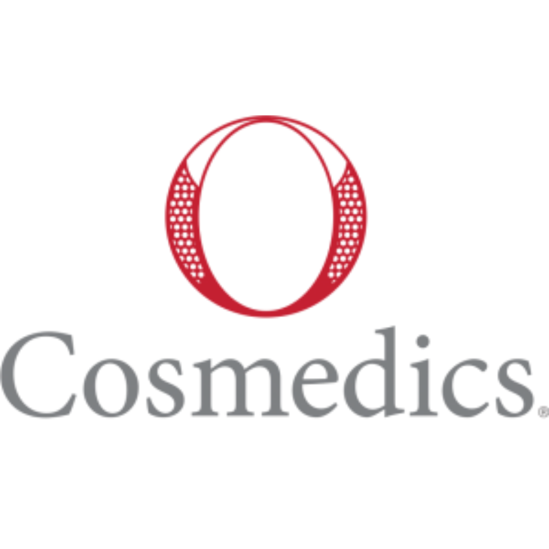 O Cosmedics logo with a red circle and 'O Cosmedics' text on a white background